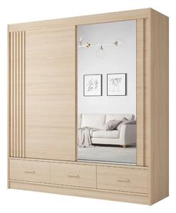 Dulap CANADA CA11-200, stejar riva, PAL, cu 2 usi si 3 sertare, 200x60
