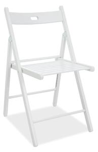 Scaun pliant SMART ll, alb, lemn, 43x40x78 cm