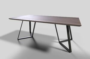 Masa CALGARY, nuc rustic/negru, 180x90x76 cm