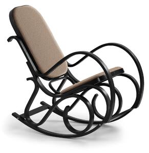Scaun balansoar rustic MAX BIS PLUS, maro/wenge, stofa/lemn indoit, 52