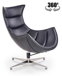 Fotoliu birou LUXOR, negru/crom, piele ecologica/metal, 86x84x96 cm