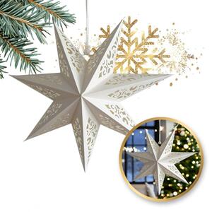 Stea de hartie de Craciun cu sapte colturi STARLET DELUXE 35 cm, alba