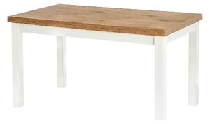 Masa TIAGO, stejar/alb, 140/220x80x76 cm