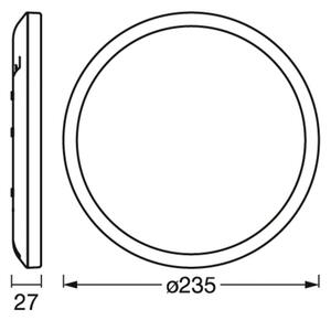 OSRAM Plafonieră LED ORBIS ULTRA SLIM, negru, Ø 24 cm dimabil, reglabil, Negru, Camera de zi / sufragerie, Plastic, Modern