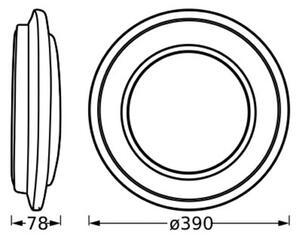 OSRAM Plafonieră LED ORBIS BERLIN, negru Ø 39 cm metal, Negru, Camera de zi / sufragerie, Metal, Modern