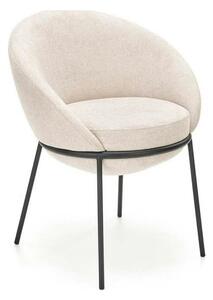 Saun tapitat dining K482, bej/negru, stofa clasica/metal, 61x59x78 cm