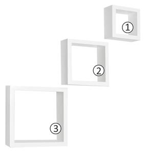 Set 3 rafturi KVADRO NEW DR-WS-6103, alb