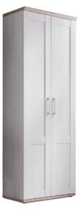 Dulap PROVENSAL, alb/stejar San Remo, DTD laminat, cu 2 usi, 76x39x201
