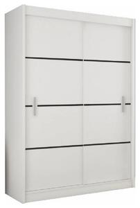 Dulap MERINA, alb/negru, PAL melaminat, cu 2 usi, 150x60x215 cm