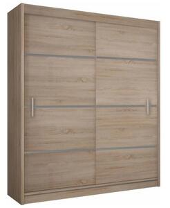 Dulap MERINA, PAL, stejar sonoma/gri, PAL melaminat, cu 2 usi, 150x60x