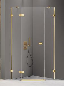 New Trendy Avexa Gold Shine cabină de duș 90x90 cm auriu luciu/sticlă transparentă EXK-3842