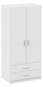 Dulap INVITA Tip 5, alb, DTD lamimat, cu 2 usi si 2 sertare, 90x60x200