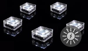 Set de 5 bucăți de iluminat solar - cub de sticlă - alb