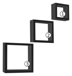 Set 3 rafturi KVADRO NEW, negru