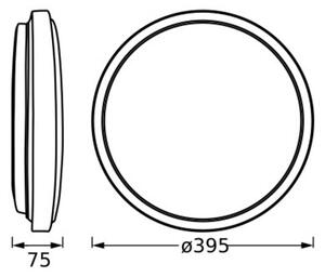 OSRAM plafonieră LED ORBIS LONDON, negru, Ø 40 cm, metal, Negru, Camera de zi / sufragerie, Metal, Modern