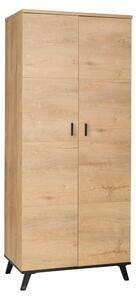 Dulap SIRAN TYPE 1, stejar lefkas, DTD laminat, cu 2 usi, 81x55x191 cm