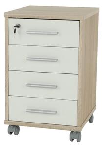 Dulap JOHAN 2 NEW 12, stejar sonoma/alb, PAL melaminat, 39x41x62 cm