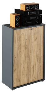 Dulap RIOMA NEW TYP 09, gri grafit/stejar artisan, DTD laminat, cu 2 u