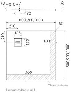 Schedline Protos Cashmere Stone cădiță de duș pătrată 90x90 cm bej 3SP.P1K-9090/PK/ST-M1/PK/ST