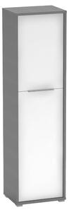 Dulap RIOMA NEW TYP 08, gri grafit/alb, DTD laminat, cu 2 usi, 50x38x1