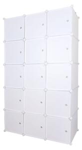 Dulap ZALVO, alb, metal/plastic, cu 6 usi, 111x46x185 cm