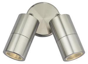 Där Lighting ORT0968 - Aplica LED de exterior ORTEGA, spot montat pe perete, 2xGU10/5W/230V, IP65, cromat