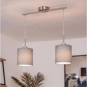Brilagi - Lustră LED suspendată pe cablu NUBILA 2xE27/60W/230V gri deschis