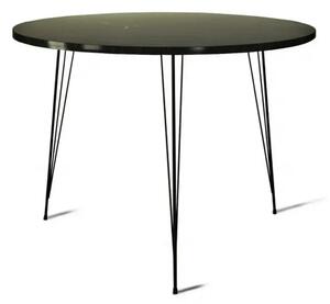 Masa SANDALF, negru cu efect de marmura, PAL melaminat, 90x90x75 cm