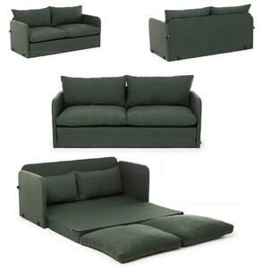 Canapea extensibila 2 locuri moderna, 200x148 cm – stofa verde – Saga