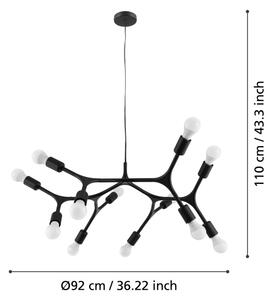 Eglo 98347 - Lustră pe cablu BOCADELLA 12xE27/60W/230V