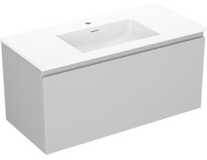 Mexen Orio, mobilier de baie 100 cm cu lavoar Otis, 1 sertar, gri mat/alb mat, 91A10-10047-1-BF62-W18M01