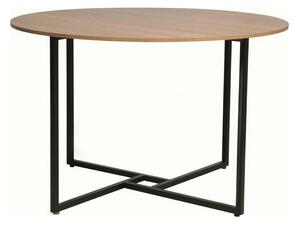 Masa ALTO, stejar/negru, PAL laminat/metal, 120x120x76 cm
