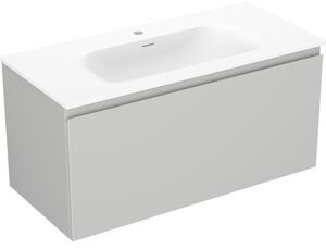 Mexen Orio, mobilier baie 100 cm cu lavoar Vela, 1 sertar, gri mat/alb mat, 91A10-10047-1-BF62-W23M01