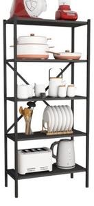 Biblioteca metalica cu 5 rafturi - culoare Antracit, 158x66x35