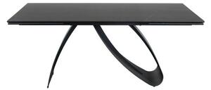 Masa cu blat de sticla/ceramica DIUNA CERAMIC, negru, 160/240x90x76 cm