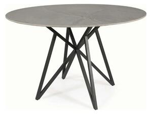 Masa MURANO, gri cu efect de marmura/negru, ceramica/metal, 120x120x76