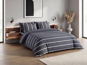 Lenjerie de pat din bumbac STRIPIX gri inchis, 100% bumbac Dimensiune lenjerie de pat: 70 x 90 cm | 140 x 200 cm