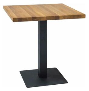 Masa PURO, stejar/negru, furnir natural/metal, 60x60x76 cm