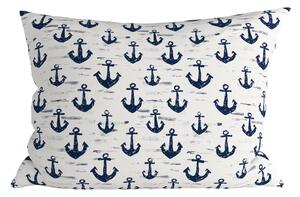 Fata de perna din policoton NAVYSTA POLY 70x90 cm, albastru-alb