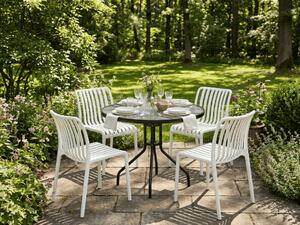 Set de gradina TREGO ISLAND - 4 scaune si masa rotunda ø 90 cm, alb