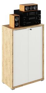 Dulap RIOMA TYP 09, stejar artisan/alb, DTD laminat, cu 2 usi, 75x38x1