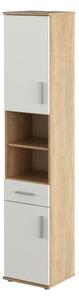 Dulap LESSY NEW 05, stejar sonoma/alb mat, DTD laminat, cu 2 usi si un
