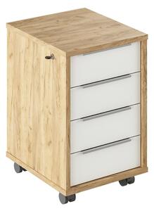 Dulap RIOMA TYP 30, stejar artisan/alb, DTD laminat, cu 4 sertare, 43x