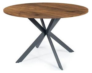 Masa TALIA II, nuc/negru mat, 90x90x76 cm