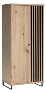 Dulap CALIA C1, stejar artisan/negru, PAL laminat, cu 2 usi, 86x58x191