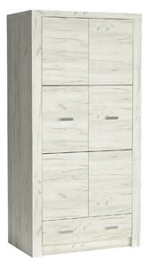 Dulap INDIANAPOLIS I1, stejar craft alb, PAL laminat, cu 2 usi si un s