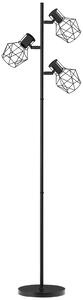 HOMCOM Lampă de Podea cu 3 Lumini Reglabile și Întrerupător cu Buton, Lampă Modernă din Metal, 41x28x169 cm, Negru | Aosom Romania