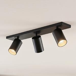 Arcchio Spot Brinja, negru, unghiular, Ø 6 cm, 3 becuri, GU10, reglabil, Negru, Hol, Aluminiu, Modern