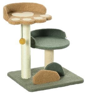 PawHut Copac Zgârieturi Pisici 2 Platforme Minge Catifea 43x39x52cm Multicolor | Aosom Romania