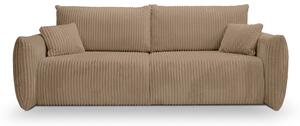 Canapea ~MILLORA~ extensibilă cu ladă de depozitare, material velur raiat catifelat, culoare cappuccino, 245 cm lungime Velur raiat catifelat Maro